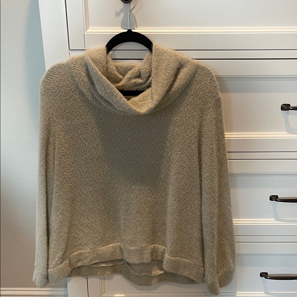 Kaileigh Women's Cowl Neck Sweater in Tan